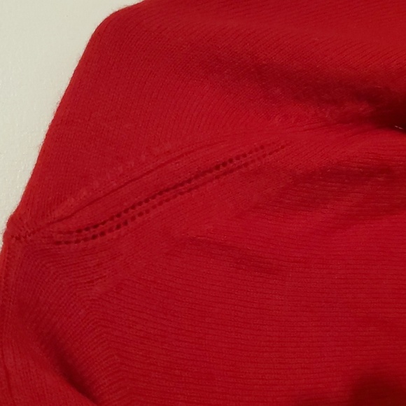New Liny Xin women's L red soft superfine merino wool turtleneck sweater - Picture 6 of 9